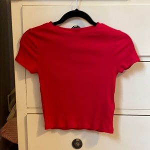 tight red t-shirt